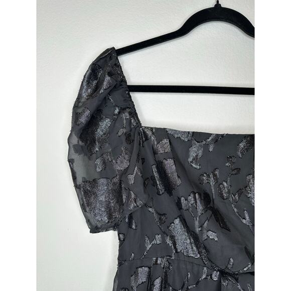 HOUSE OF HARLOW 1960 x REVOLVE Puff Sleeve Square Neck Metallic Mini Dress Small - Picture 5 of 10